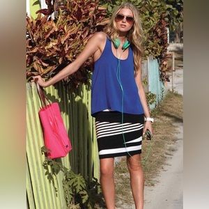 Vince Camuto black and white tiered tube skirt/Top NWT Large